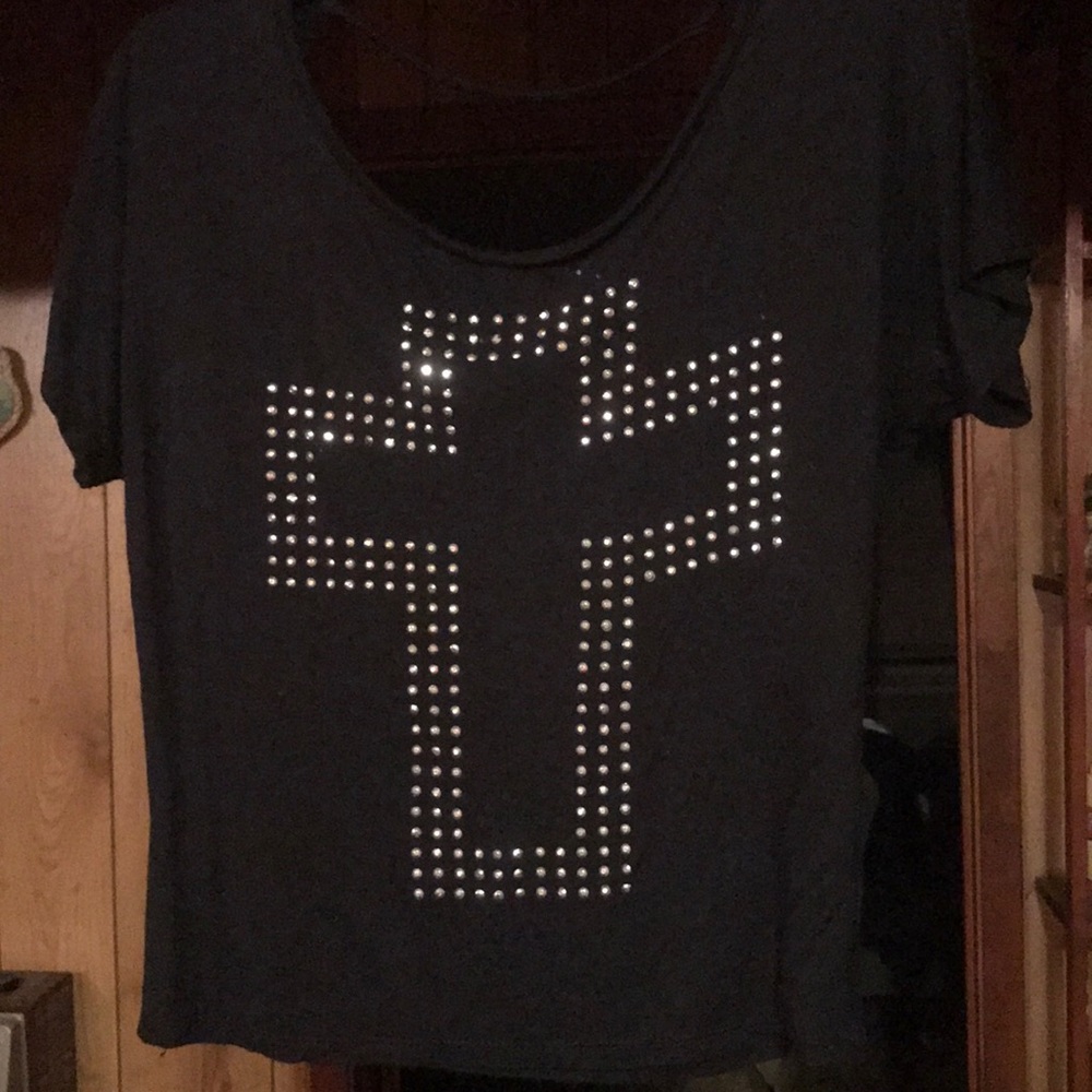 Black backless t shirt